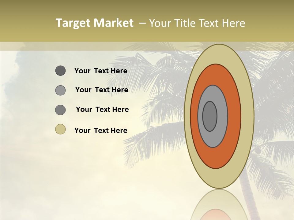 A Palm Tree On A Sandy Beach With The Ocean In The Background PowerPoint Template