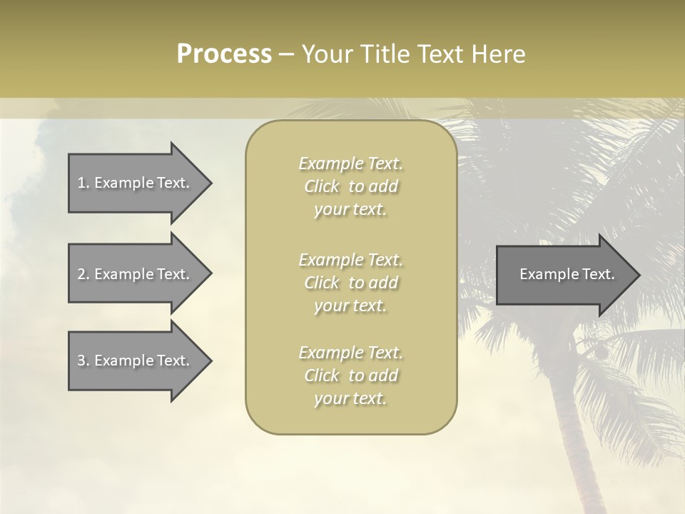 A Palm Tree On A Sandy Beach With The Ocean In The Background PowerPoint Template