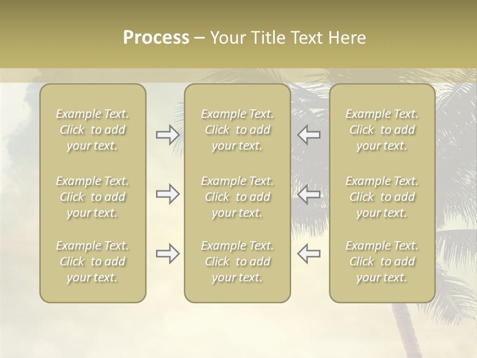 A Palm Tree On A Sandy Beach With The Ocean In The Background PowerPoint Template