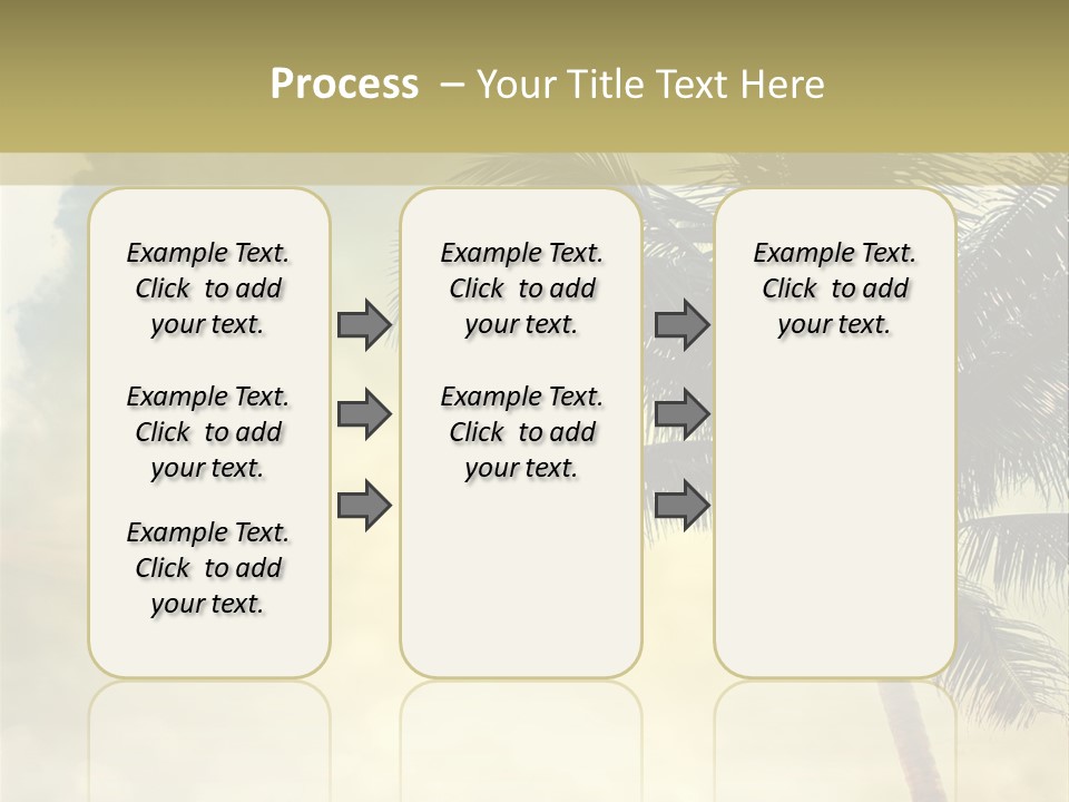 A Palm Tree On A Sandy Beach With The Ocean In The Background PowerPoint Template