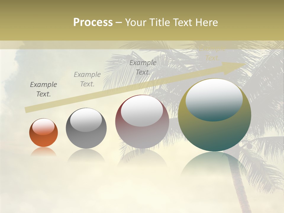 A Palm Tree On A Sandy Beach With The Ocean In The Background PowerPoint Template