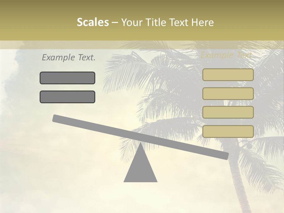 A Palm Tree On A Sandy Beach With The Ocean In The Background PowerPoint Template