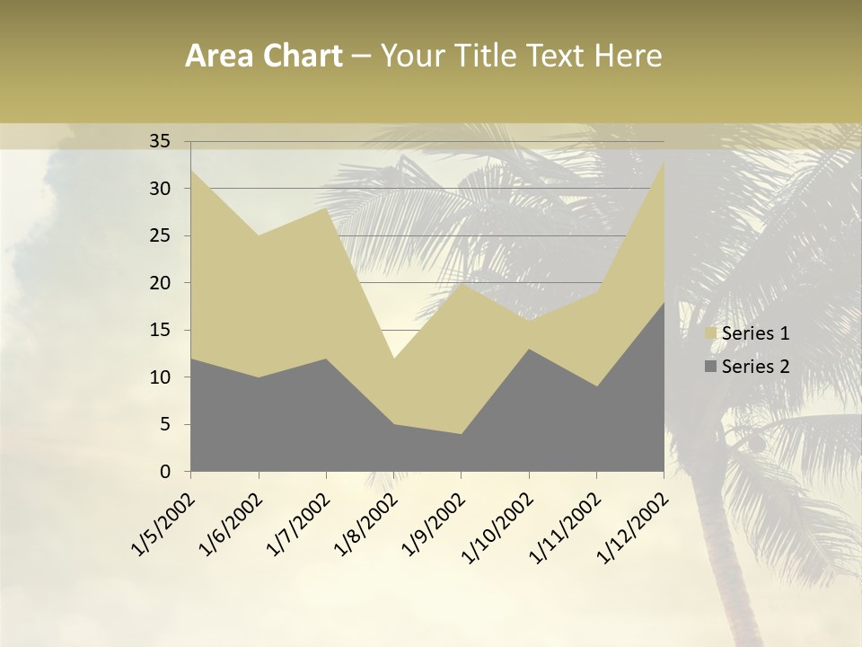 A Palm Tree On A Sandy Beach With The Ocean In The Background PowerPoint Template