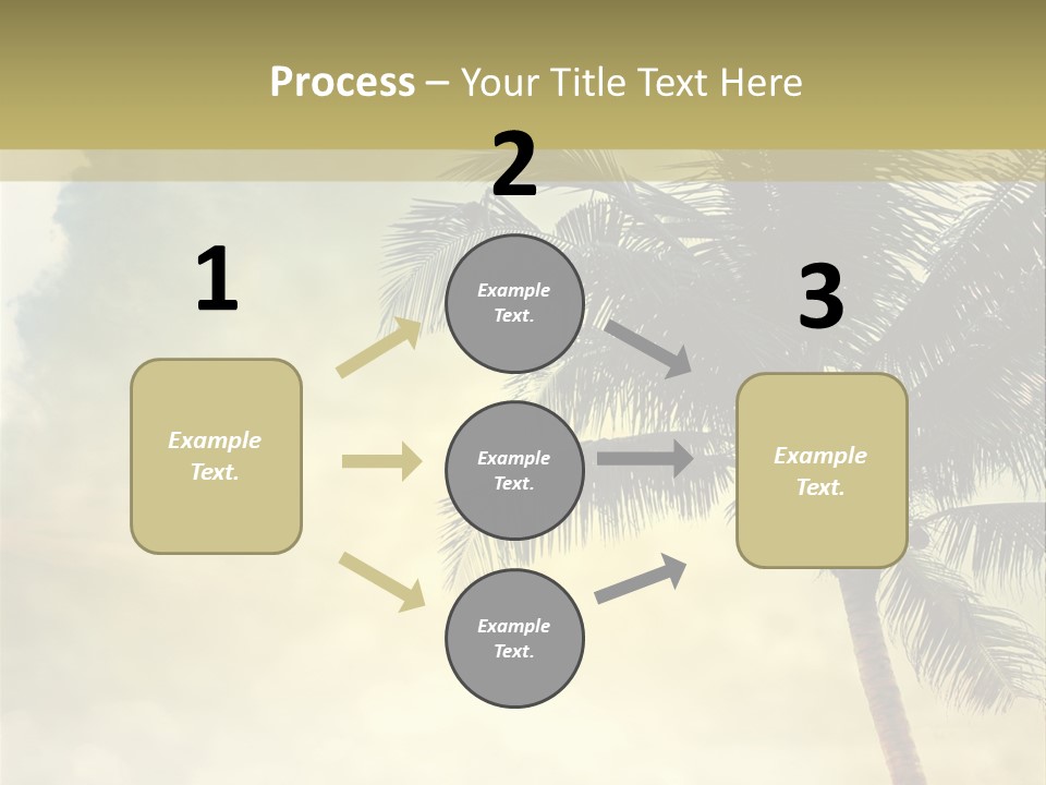 A Palm Tree On A Sandy Beach With The Ocean In The Background PowerPoint Template