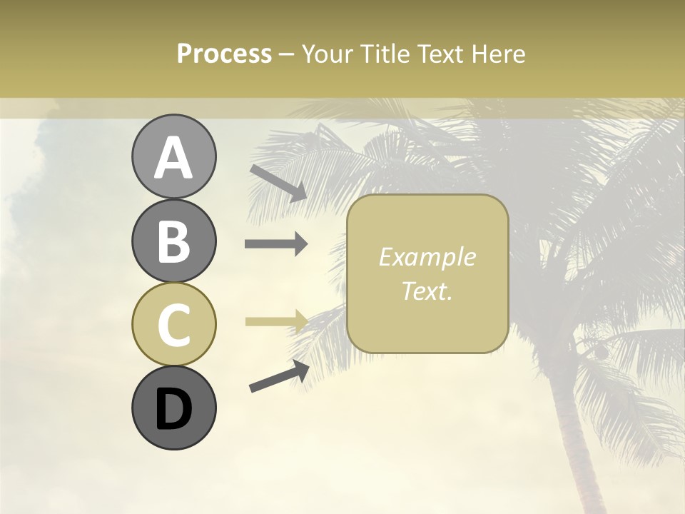 A Palm Tree On A Sandy Beach With The Ocean In The Background PowerPoint Template