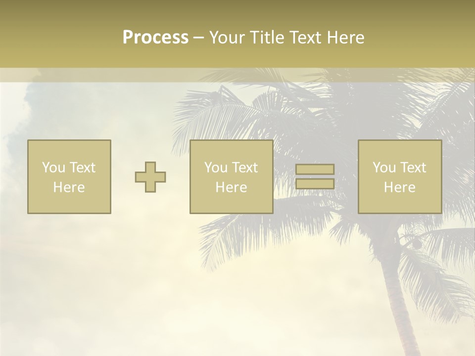 A Palm Tree On A Sandy Beach With The Ocean In The Background PowerPoint Template