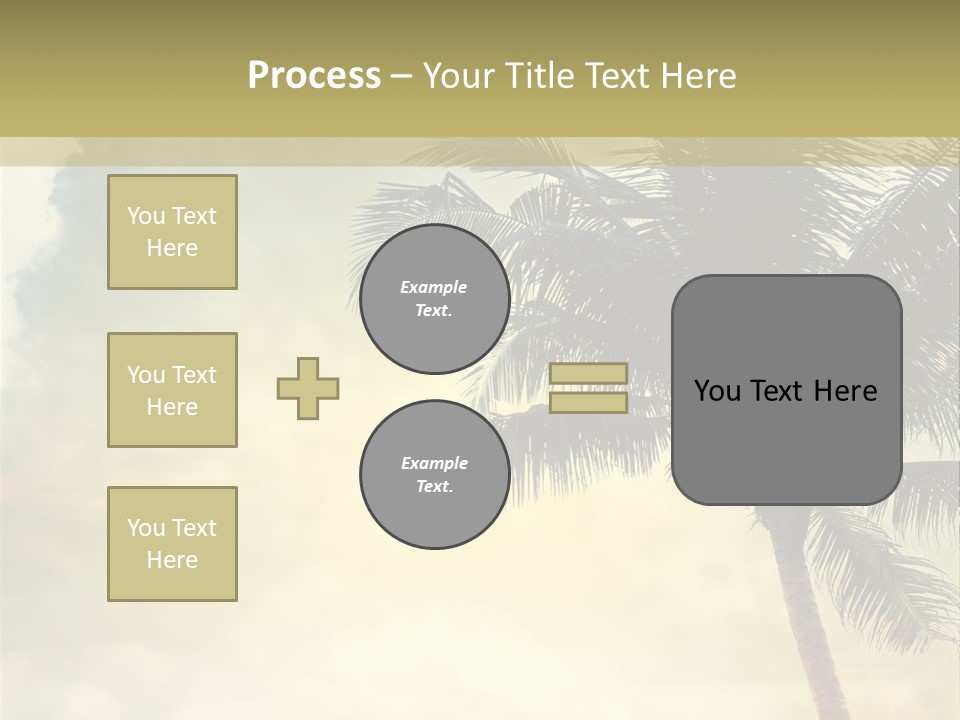 A Palm Tree On A Sandy Beach With The Ocean In The Background PowerPoint Template