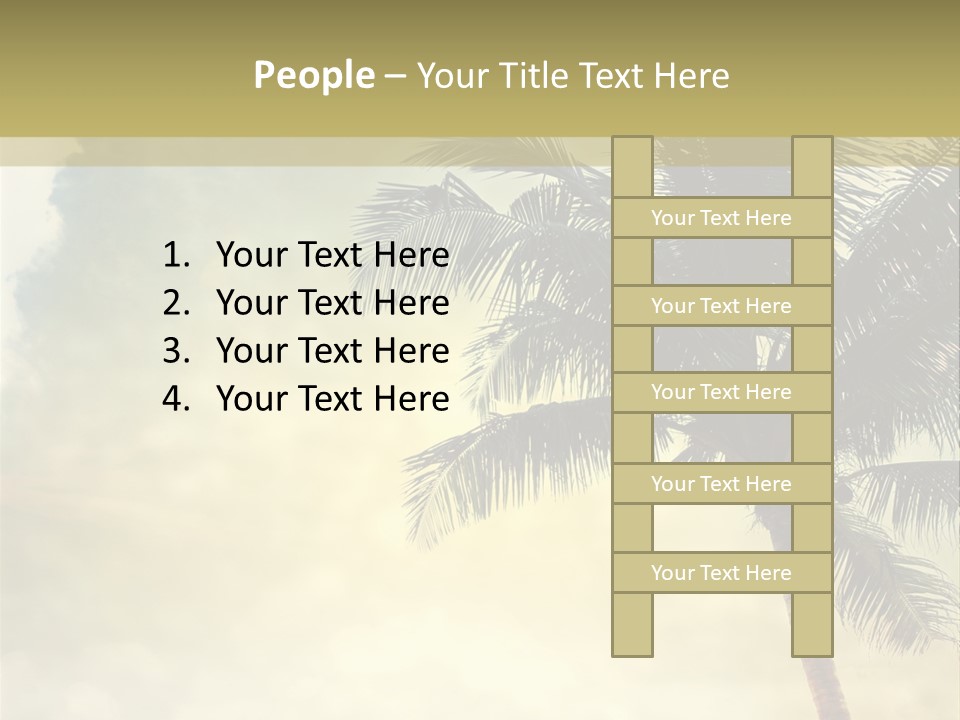 A Palm Tree On A Sandy Beach With The Ocean In The Background PowerPoint Template