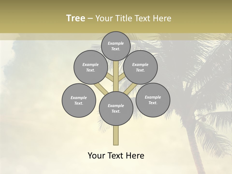 A Palm Tree On A Sandy Beach With The Ocean In The Background PowerPoint Template