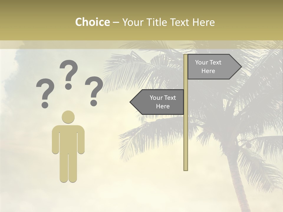 A Palm Tree On A Sandy Beach With The Ocean In The Background PowerPoint Template