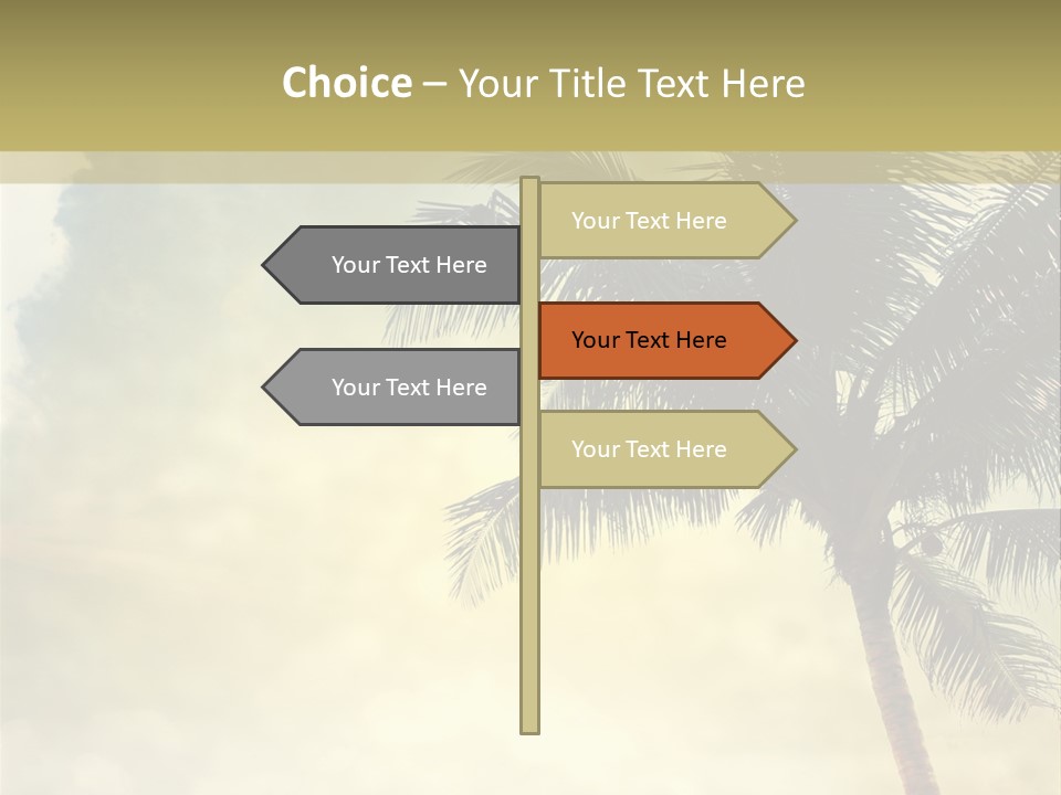 A Palm Tree On A Sandy Beach With The Ocean In The Background PowerPoint Template