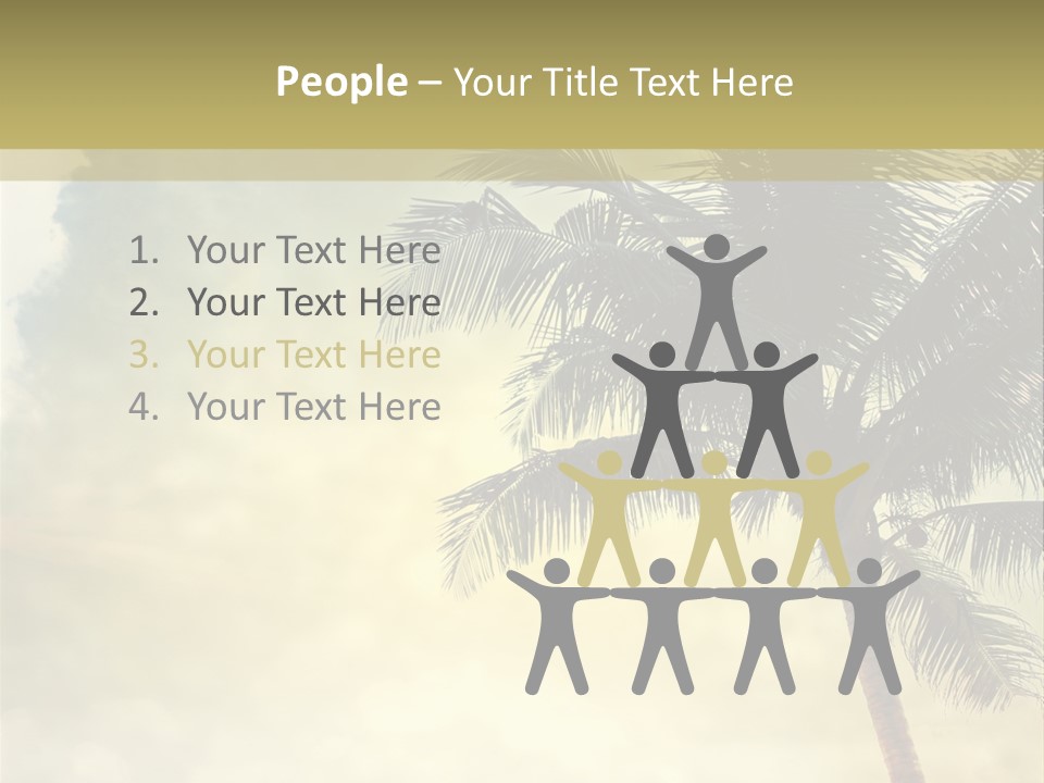 A Palm Tree On A Sandy Beach With The Ocean In The Background PowerPoint Template