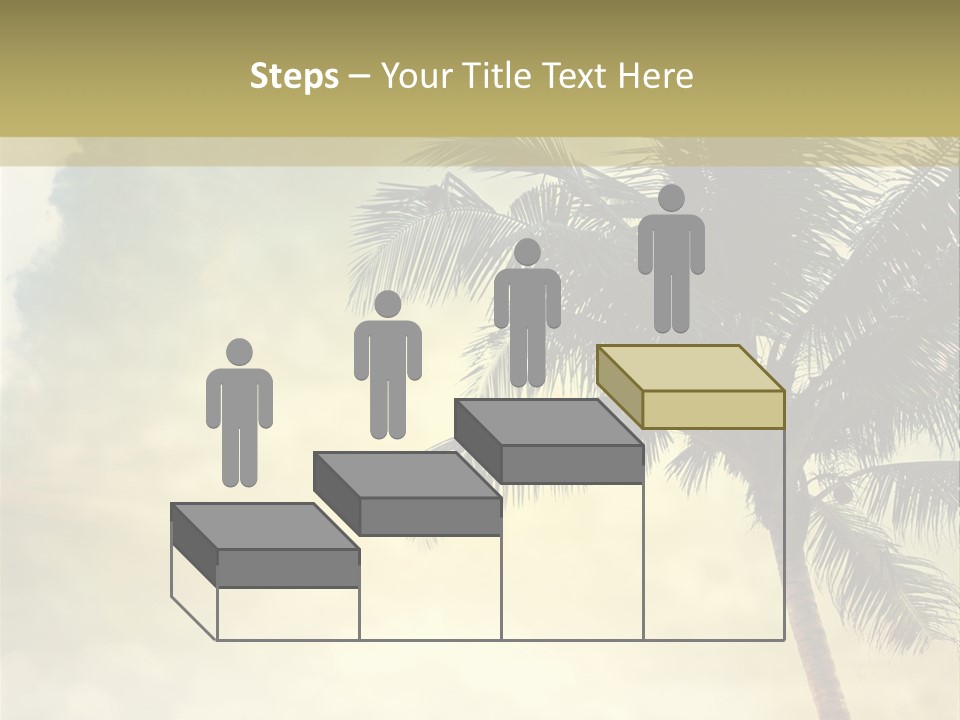 A Palm Tree On A Sandy Beach With The Ocean In The Background PowerPoint Template