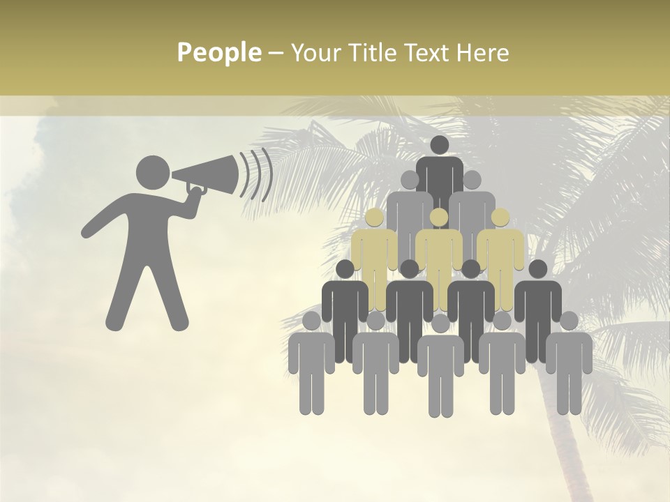 A Palm Tree On A Sandy Beach With The Ocean In The Background PowerPoint Template