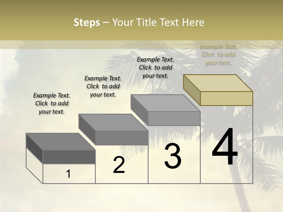 A Palm Tree On A Sandy Beach With The Ocean In The Background PowerPoint Template