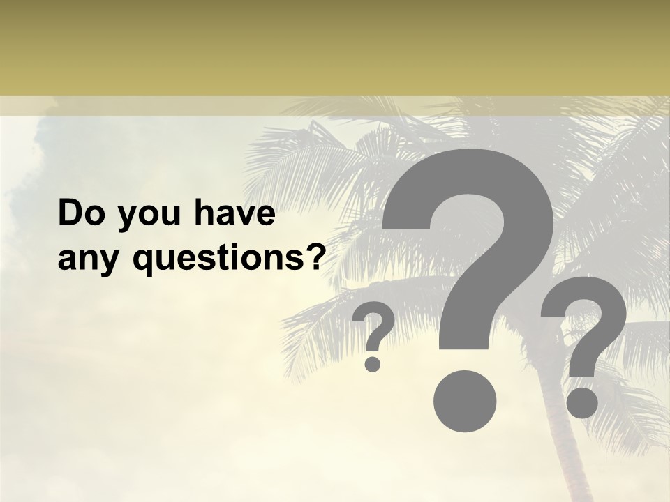 A Palm Tree On A Sandy Beach With The Ocean In The Background PowerPoint Template