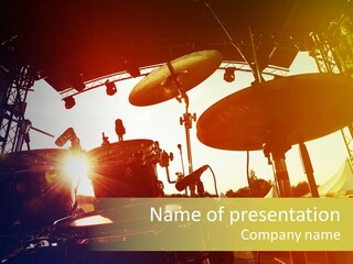 Backlit Guitar Live PowerPoint Template