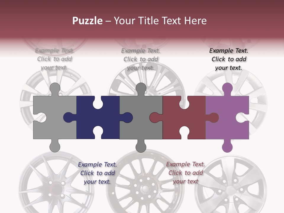 A Set Of Four Different Types Of Wheel Rims PowerPoint Template