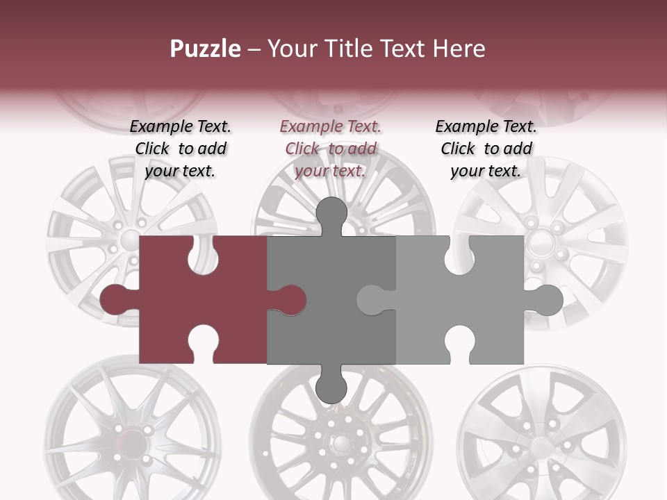 A Set Of Four Different Types Of Wheel Rims PowerPoint Template