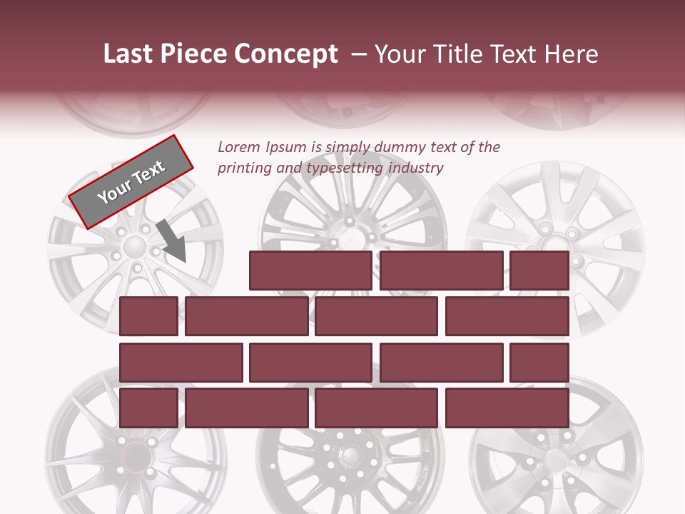 A Set Of Four Different Types Of Wheel Rims PowerPoint Template