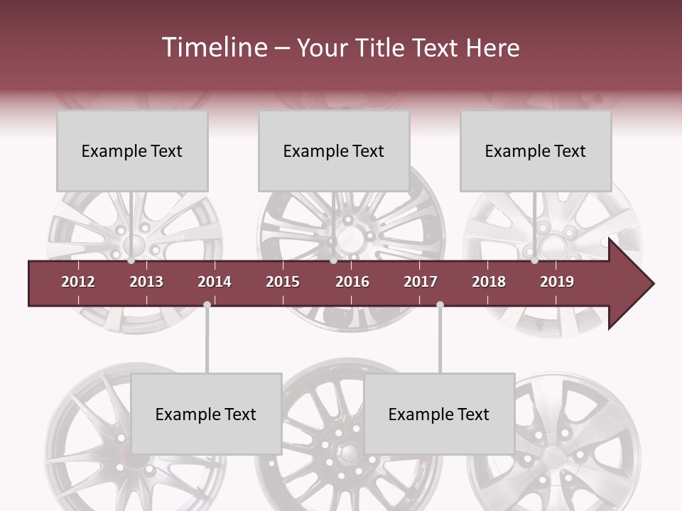 A Set Of Four Different Types Of Wheel Rims PowerPoint Template