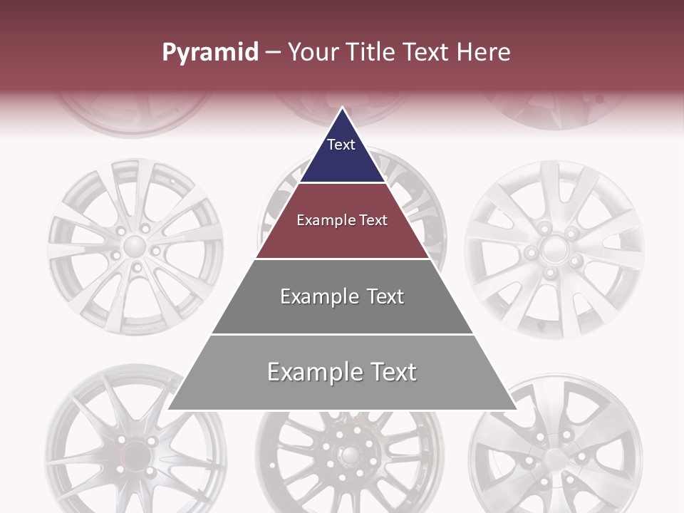 A Set Of Four Different Types Of Wheel Rims PowerPoint Template