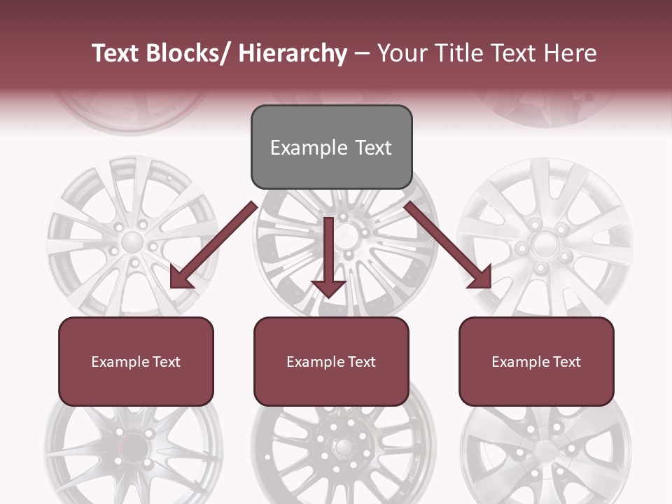 A Set Of Four Different Types Of Wheel Rims PowerPoint Template