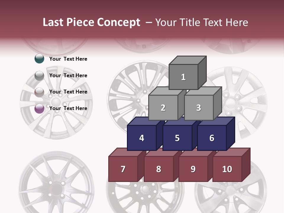 A Set Of Four Different Types Of Wheel Rims PowerPoint Template