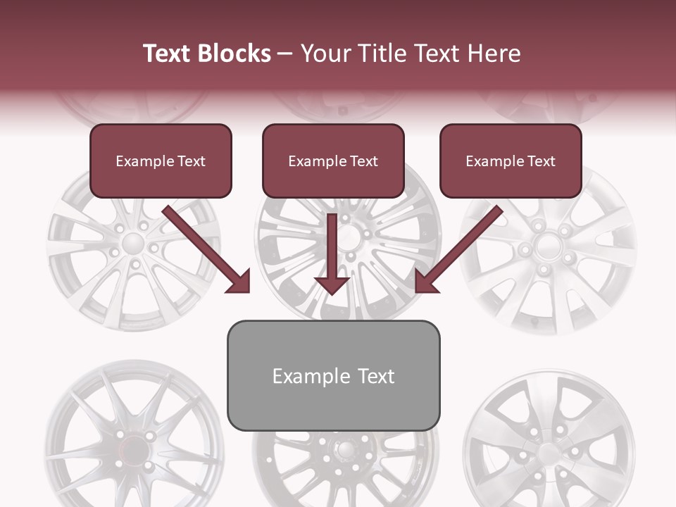 A Set Of Four Different Types Of Wheel Rims PowerPoint Template