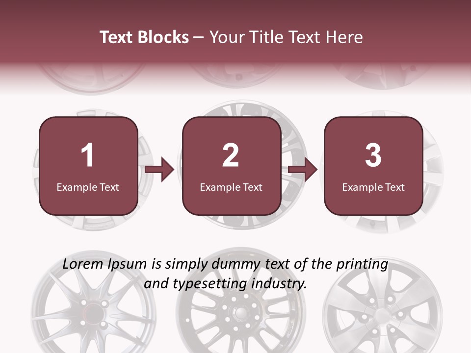 A Set Of Four Different Types Of Wheel Rims PowerPoint Template
