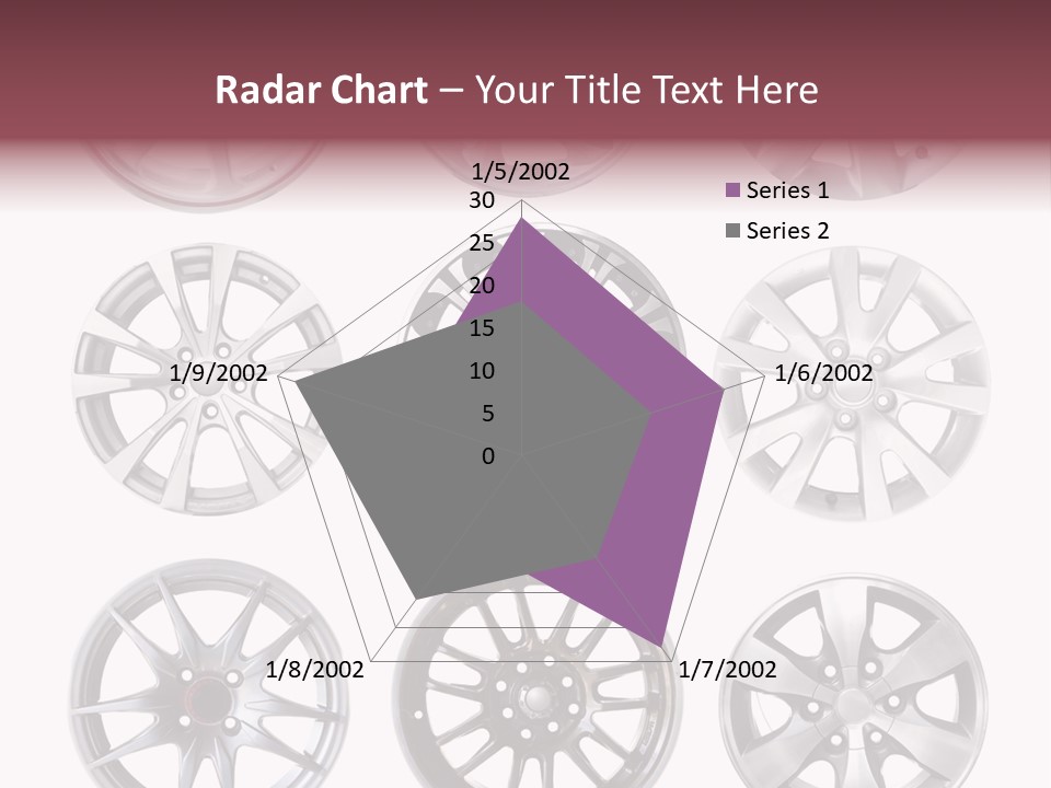 A Set Of Four Different Types Of Wheel Rims PowerPoint Template