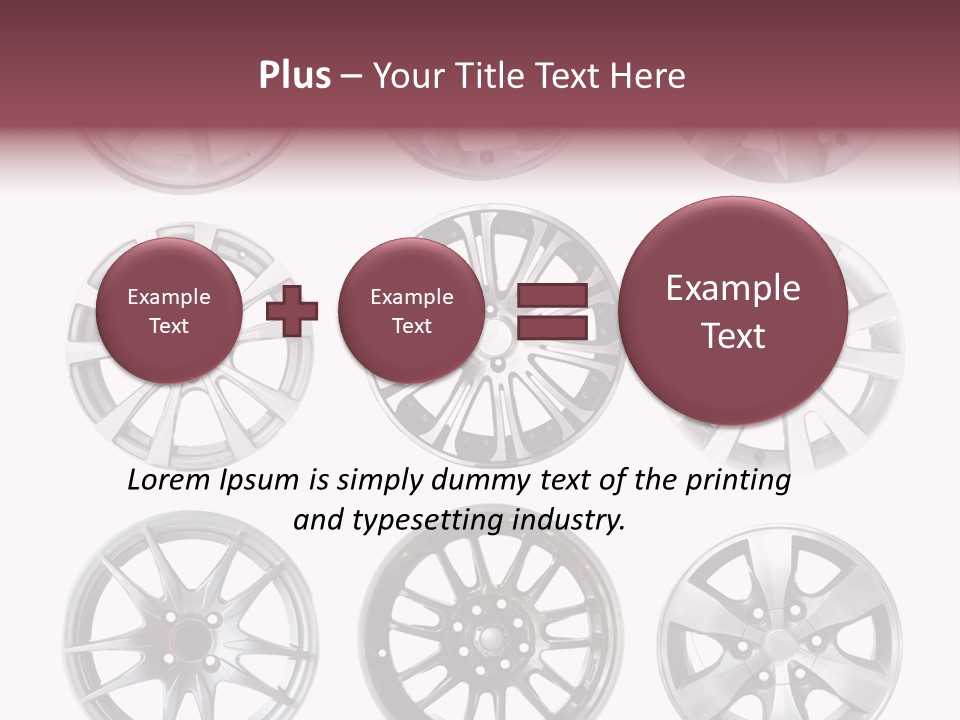A Set Of Four Different Types Of Wheel Rims PowerPoint Template
