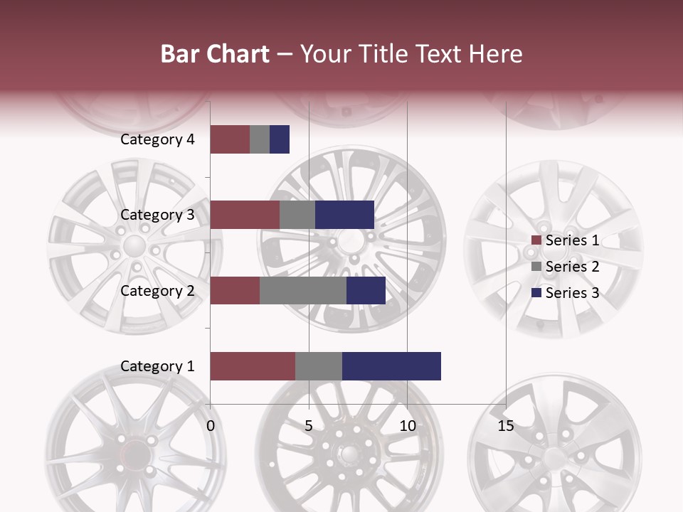 A Set Of Four Different Types Of Wheel Rims PowerPoint Template