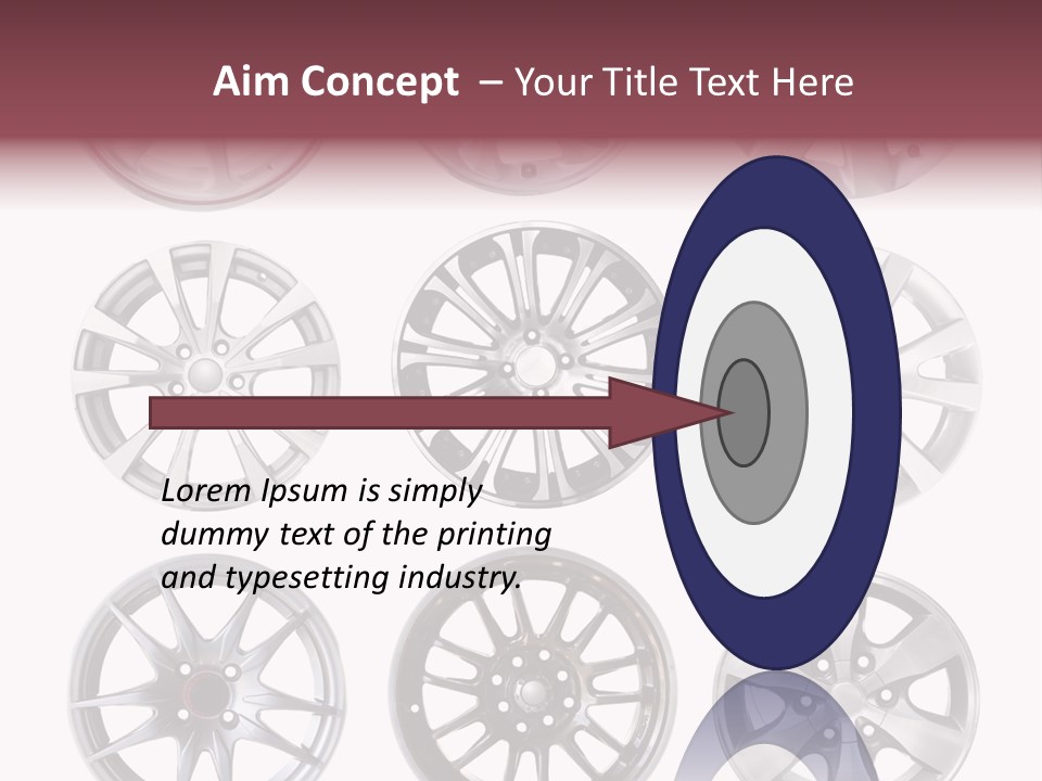A Set Of Four Different Types Of Wheel Rims PowerPoint Template