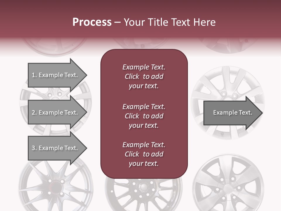A Set Of Four Different Types Of Wheel Rims PowerPoint Template