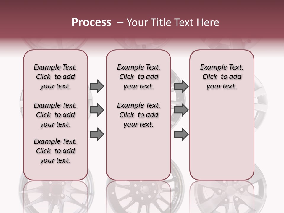 A Set Of Four Different Types Of Wheel Rims PowerPoint Template