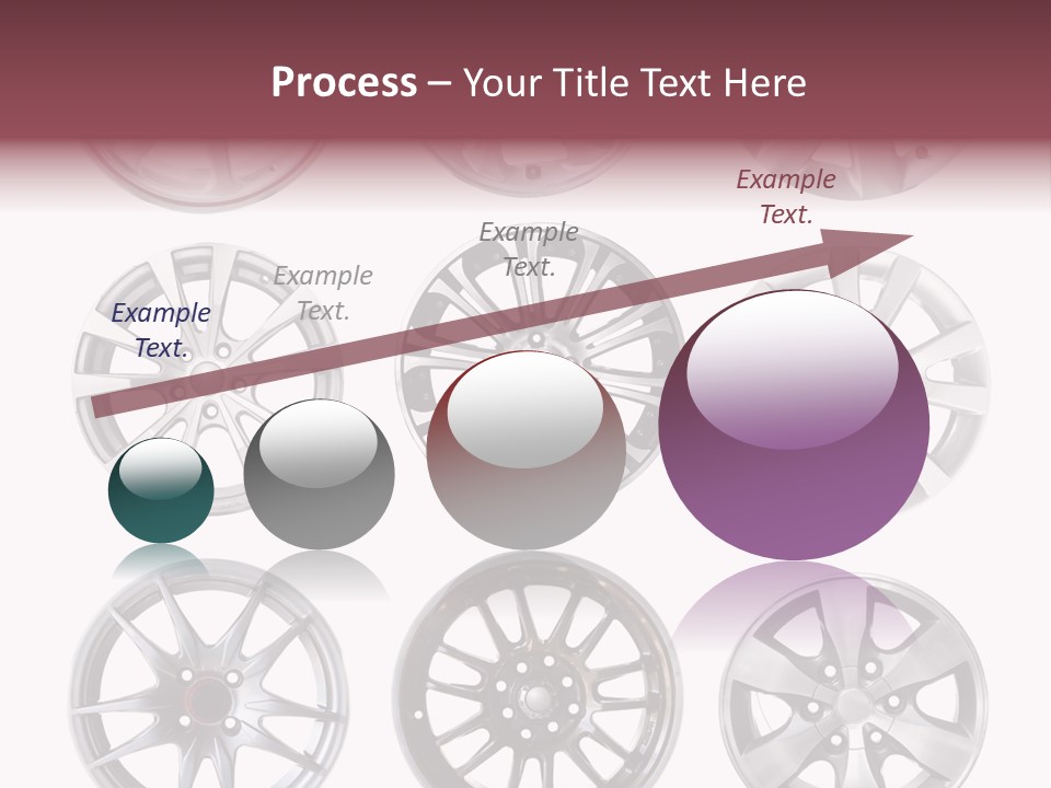 A Set Of Four Different Types Of Wheel Rims PowerPoint Template