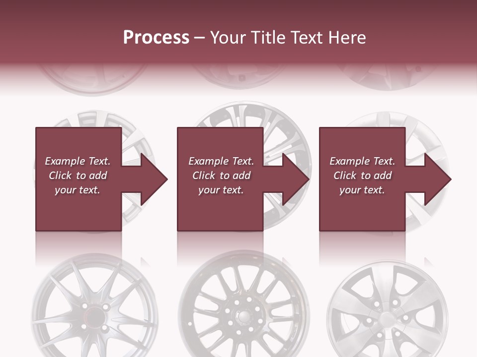 A Set Of Four Different Types Of Wheel Rims PowerPoint Template