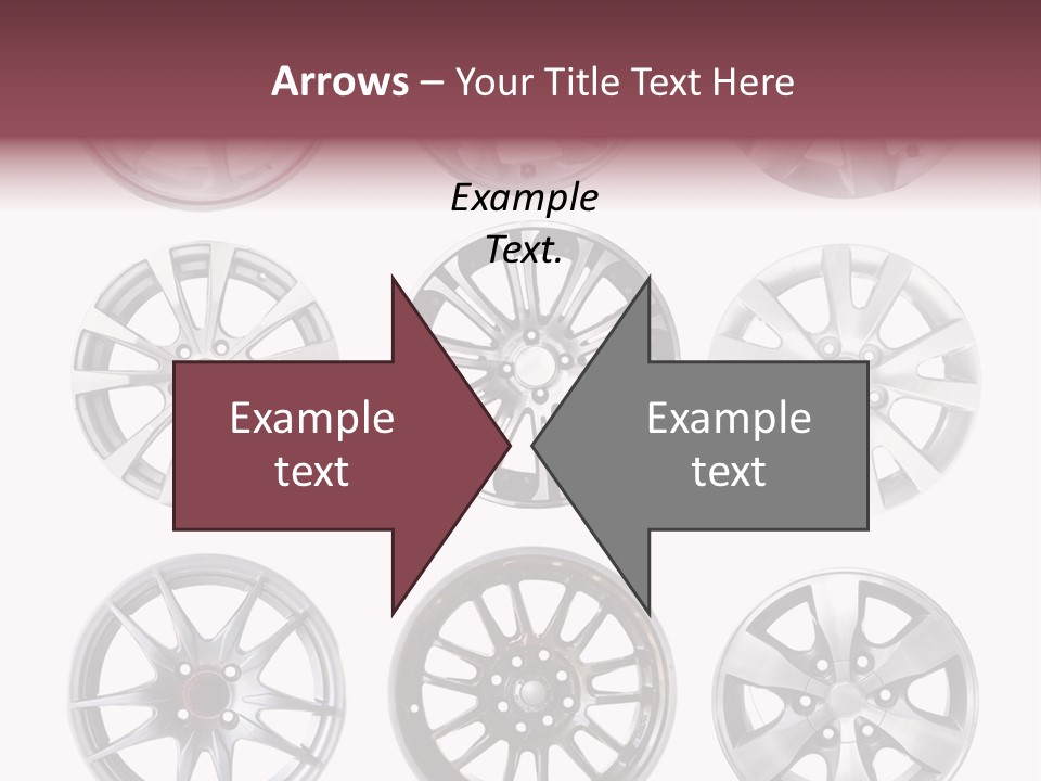 A Set Of Four Different Types Of Wheel Rims PowerPoint Template