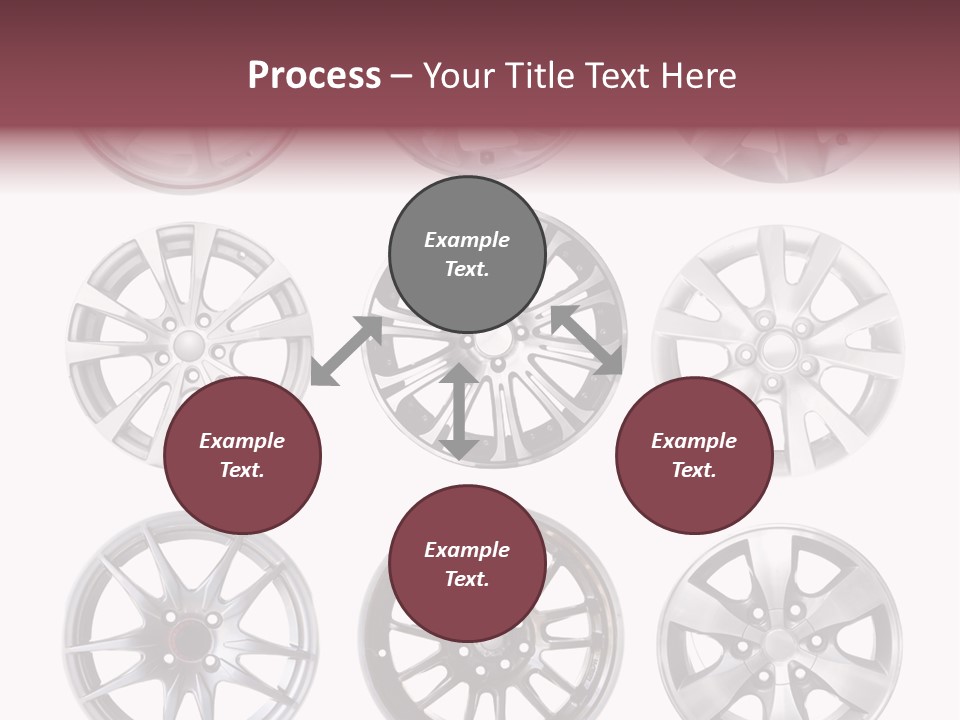 A Set Of Four Different Types Of Wheel Rims PowerPoint Template
