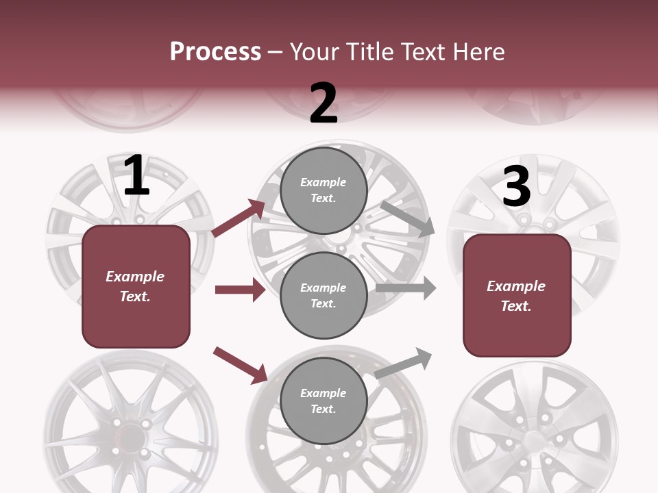 A Set Of Four Different Types Of Wheel Rims PowerPoint Template