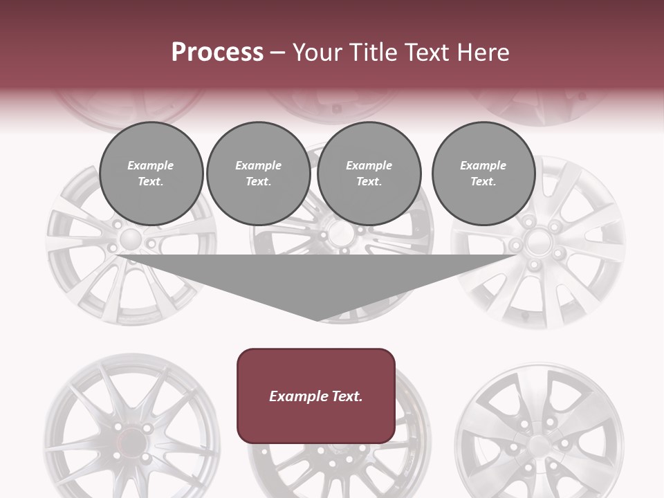 A Set Of Four Different Types Of Wheel Rims PowerPoint Template