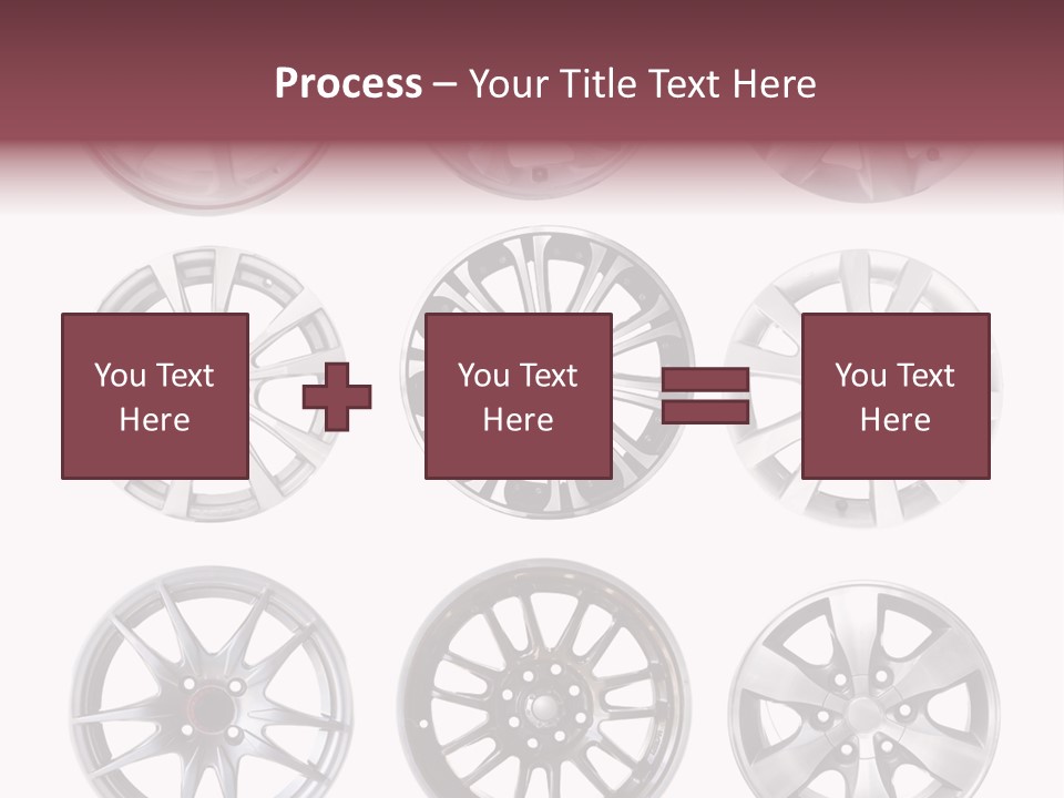 A Set Of Four Different Types Of Wheel Rims PowerPoint Template