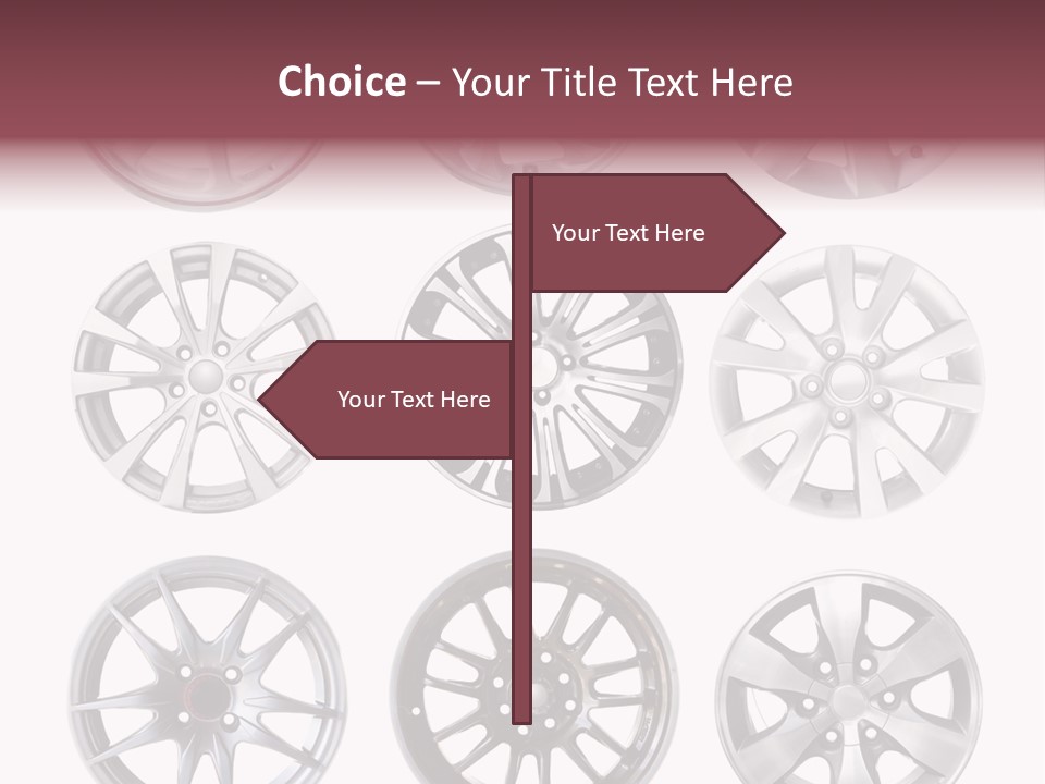 A Set Of Four Different Types Of Wheel Rims PowerPoint Template
