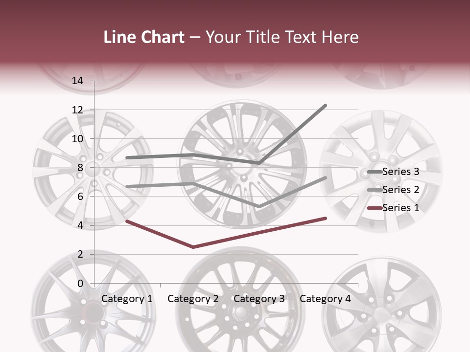 A Set Of Four Different Types Of Wheel Rims PowerPoint Template