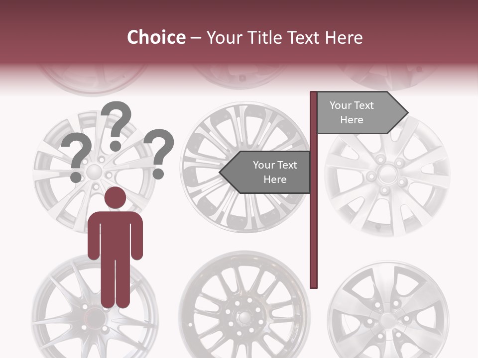 A Set Of Four Different Types Of Wheel Rims PowerPoint Template