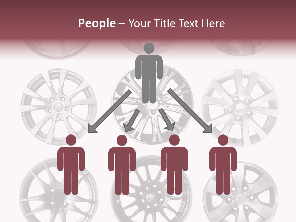 A Set Of Four Different Types Of Wheel Rims PowerPoint Template