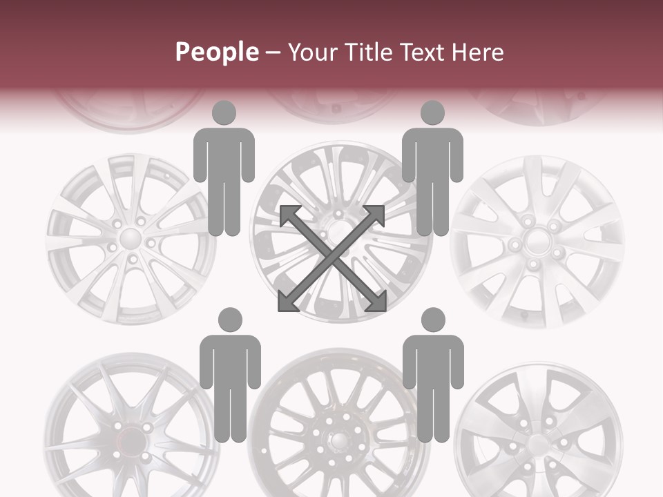 A Set Of Four Different Types Of Wheel Rims PowerPoint Template