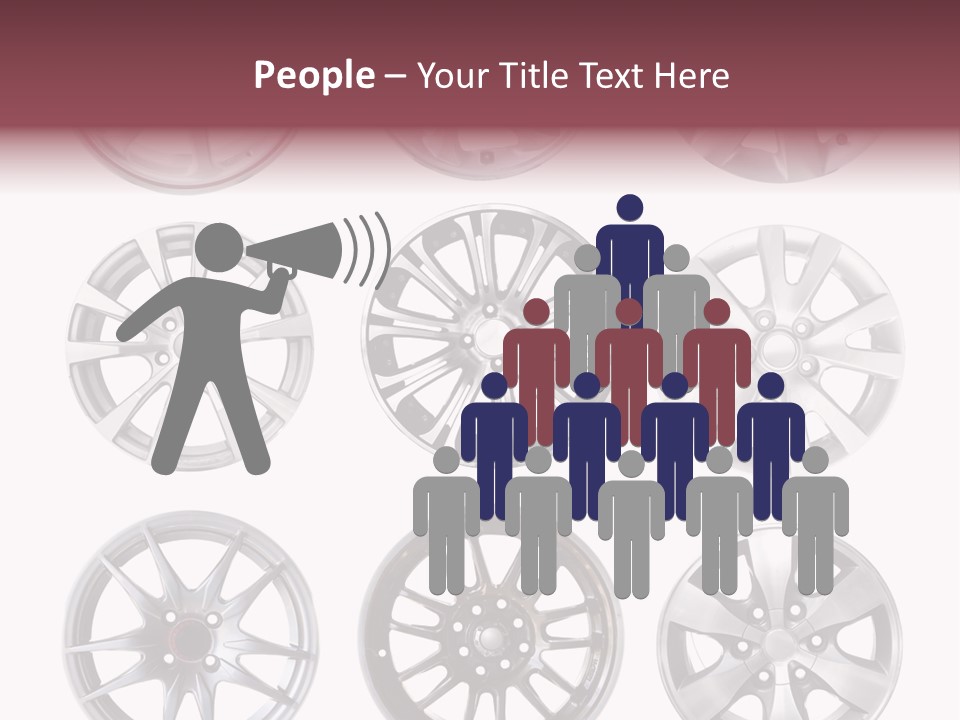 A Set Of Four Different Types Of Wheel Rims PowerPoint Template