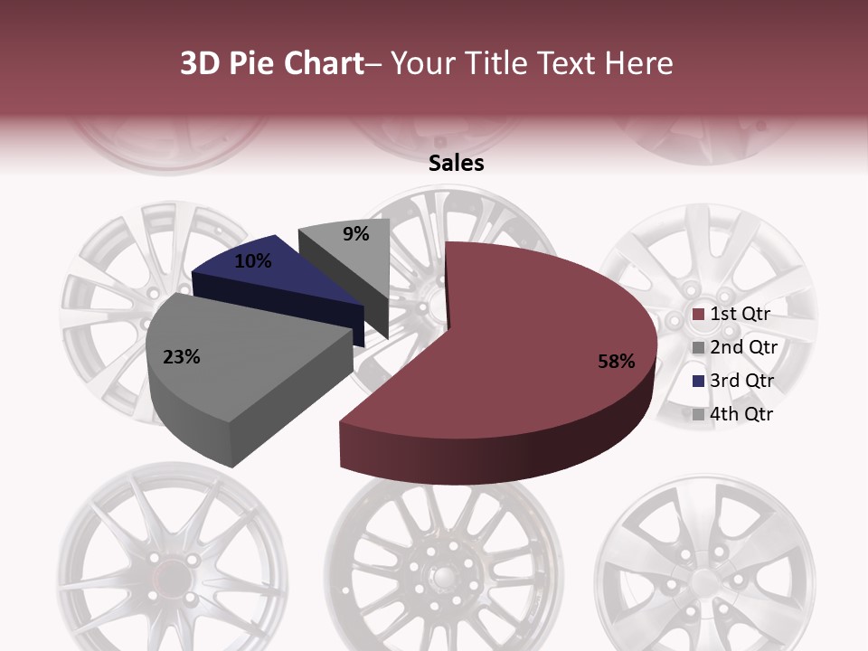 A Set Of Four Different Types Of Wheel Rims PowerPoint Template